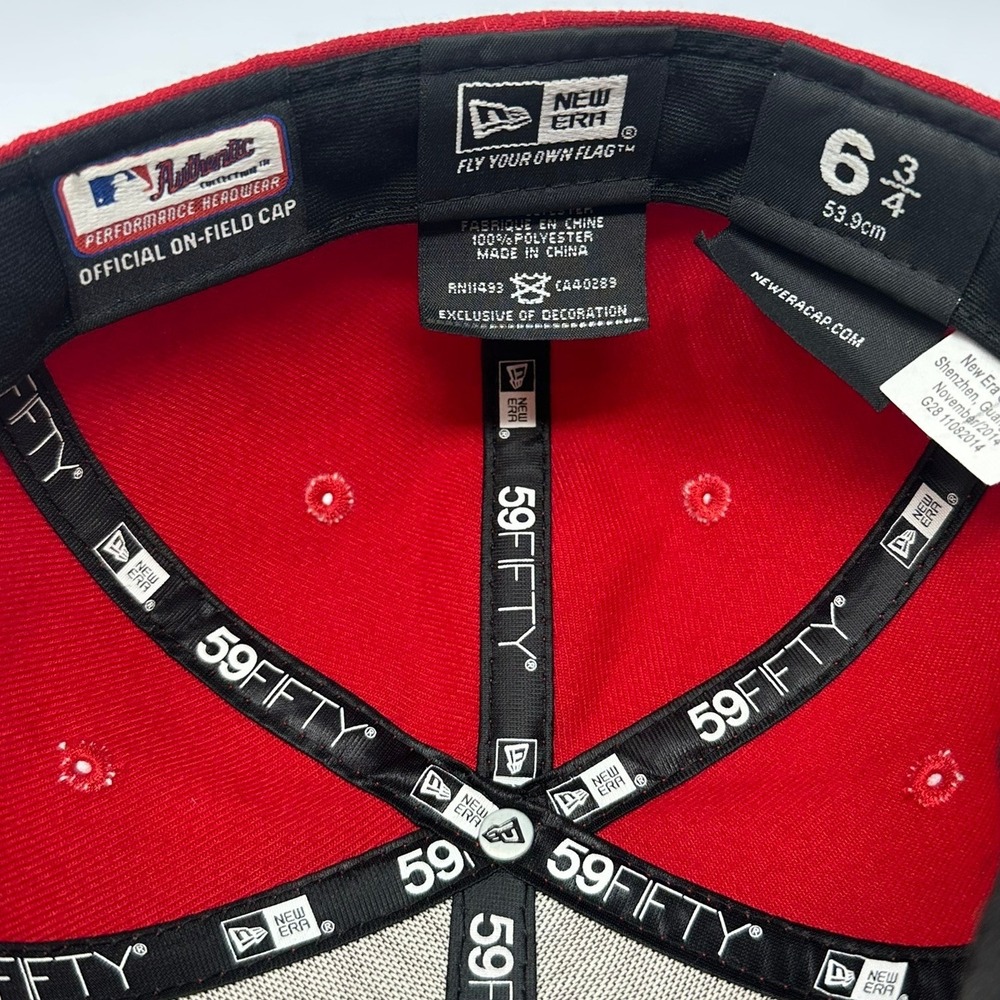 New Era 59FIFTY St Louis Cardinals Fitted Hat Red MLB On Field Cap Size 6 3/4 B6 - Picture 5 of 5